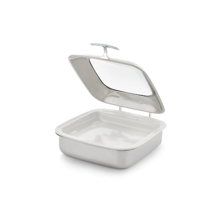 Vollrath Co Vollrath Intrigue Square 6 Quart Induction Chafer, 46135, W/ Porcelain Food Pan, Glass Top 46135